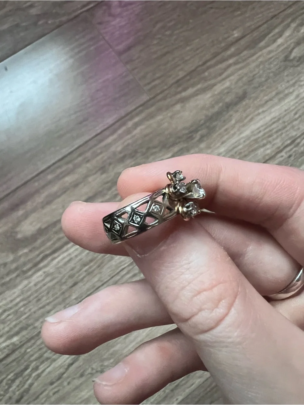 Vintage white gold diamond eternity ring